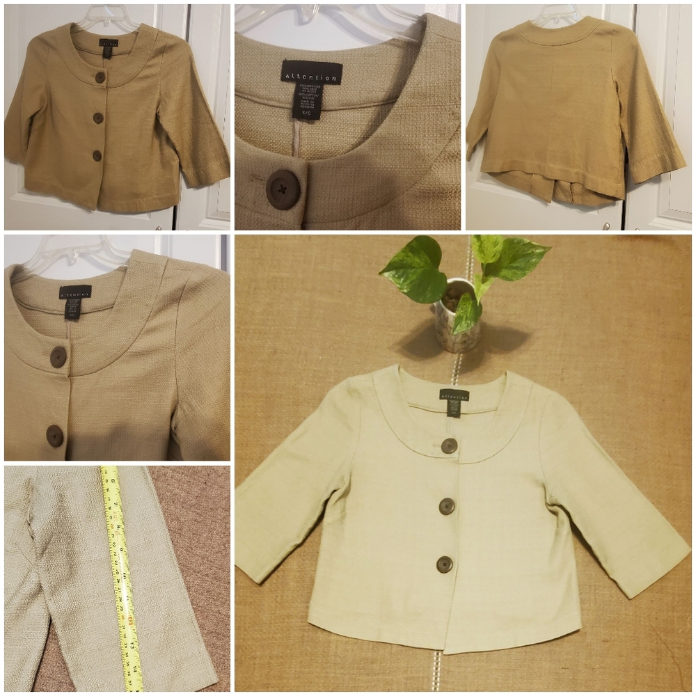 🛍ATTENTION- 3/4 Sleeve Women's Hanging Semi CropTop Coat Blazer/ Jacket- Small